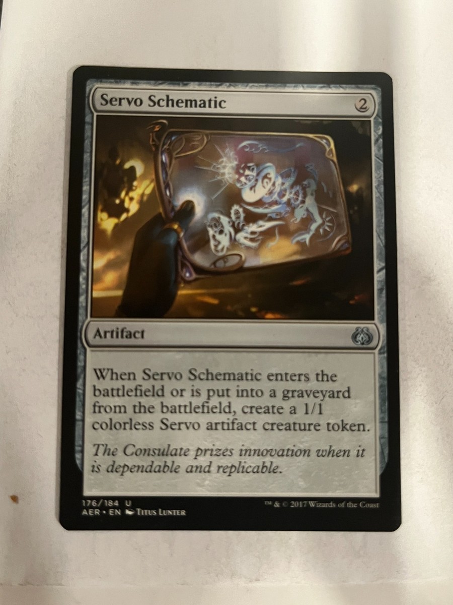 mtg servo cards Stainless Steel Token When Servo Schematic enters the battlefield or is put into a graveyard from the battlefield 4x Servo (LP-NM) | TOKEN