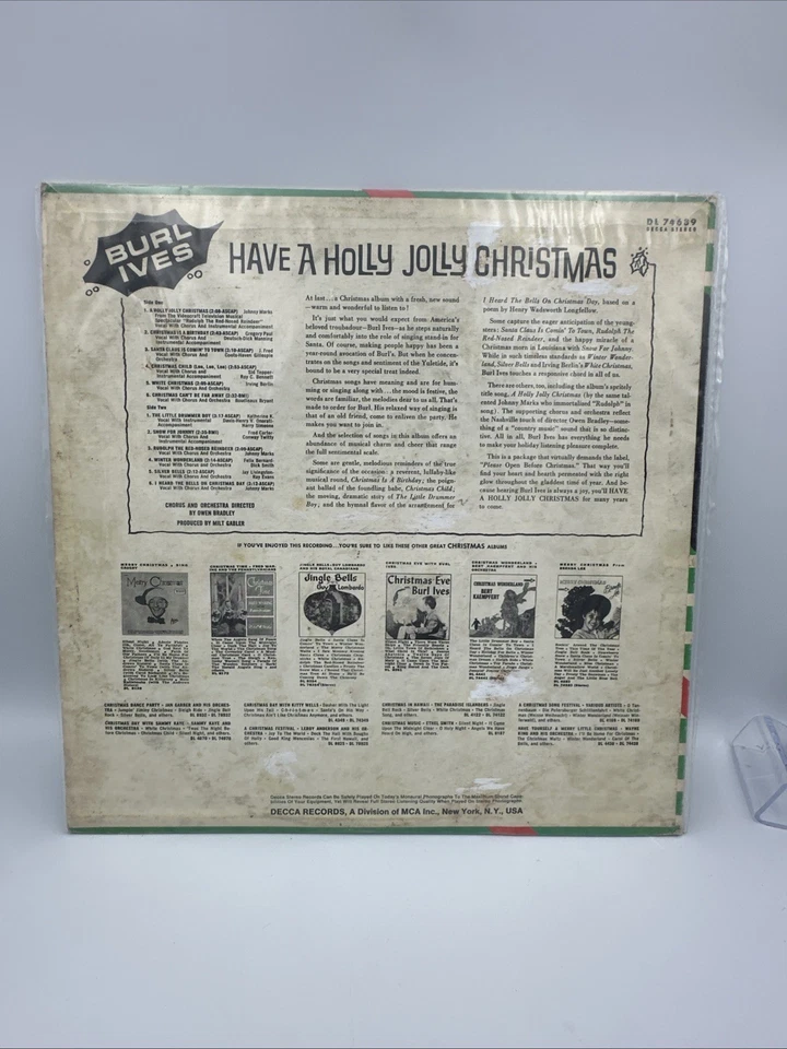 Burl Ives Have A Holly Jolly Christmas Holiday LP Vinyl Record MCA Decca - Image 2 of 4