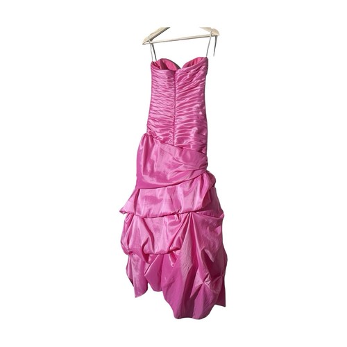 Y2K Tiffany Designs Pink Prom Dress Gown Size 4 Sweetheart Ruched Asymmetrical - Picture 10 of 17