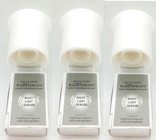 3 PC Set Bath Body Works Wallflower Plug In Bulb White Cone Night Light Sensor