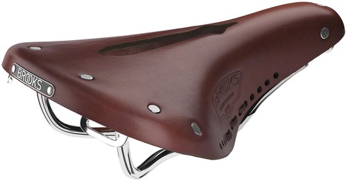 Brooks B17 Carved Saddle - Antique Brown 175mm Width Leather Steel Rails - Picture 1 of 4