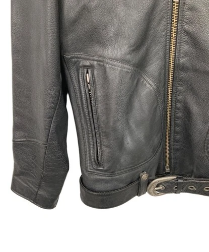 Harley-Davidson Double Leather Riders Jacket Men's Size M Black image 5