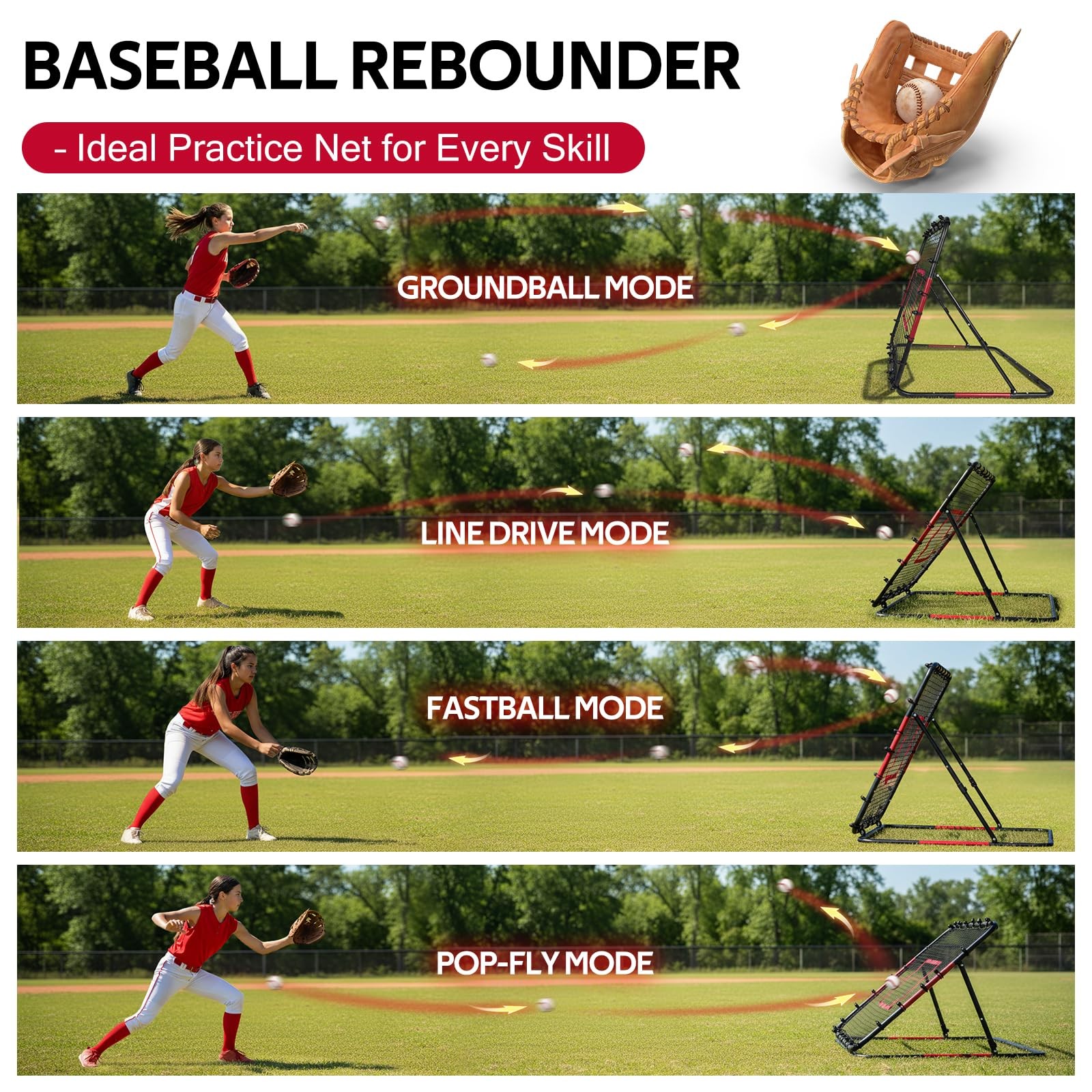 Volleyball Rebounder Net 40"x40" – Adjustable Angles Bounce Back Training Equ...