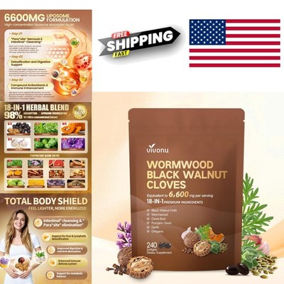 18 in 1 Black Walnut Wormwood Cleanse 80 Day Supply for Digestive Health