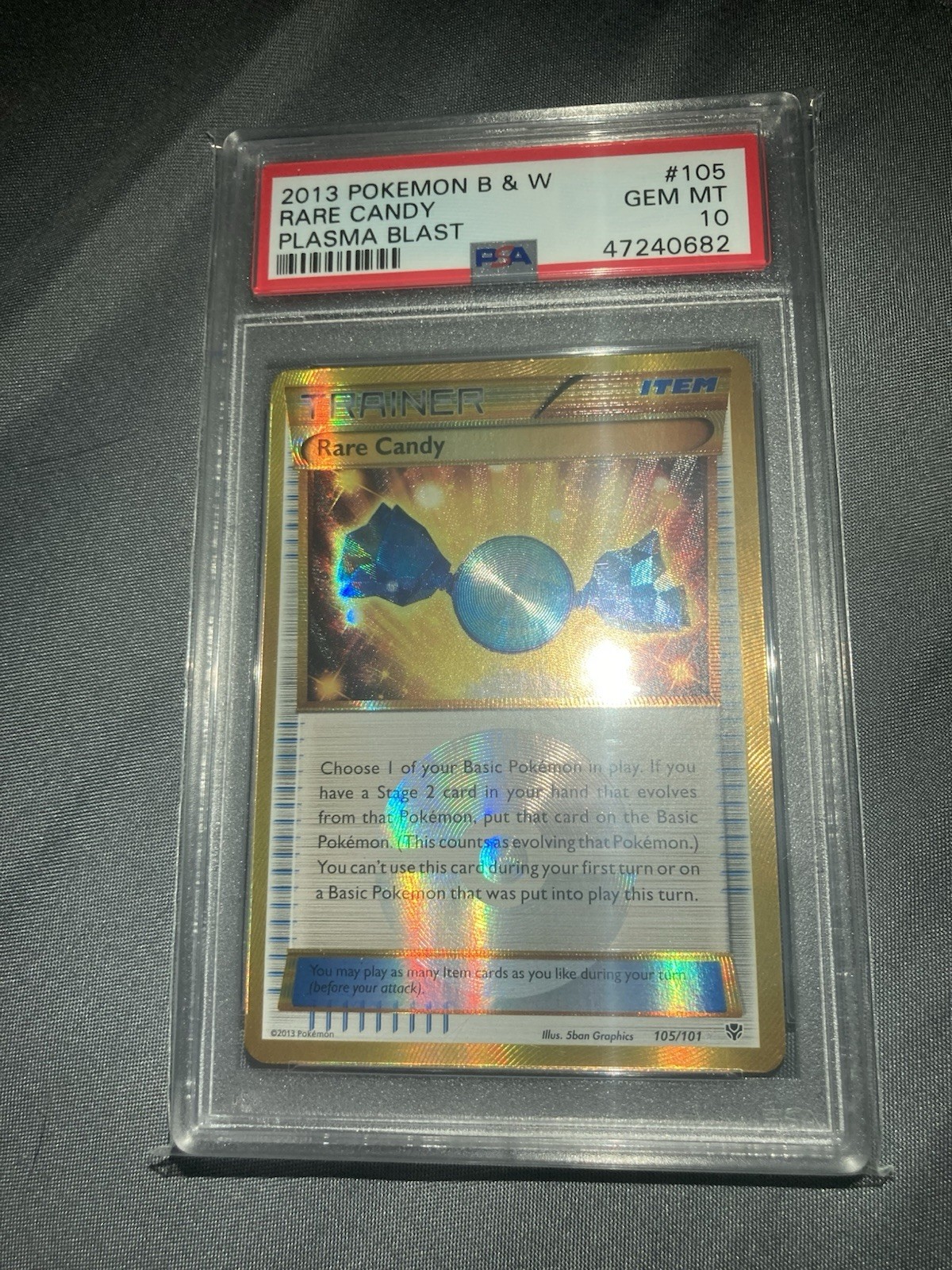 Shiny Rare Candy 105/101 Plasma Blast 2013 PSA Gem-Mint 10 Pokemon