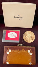Vtg Baronet Fifth Avenue Handcrafted Tooled Leather Wallet Original Tags In Box