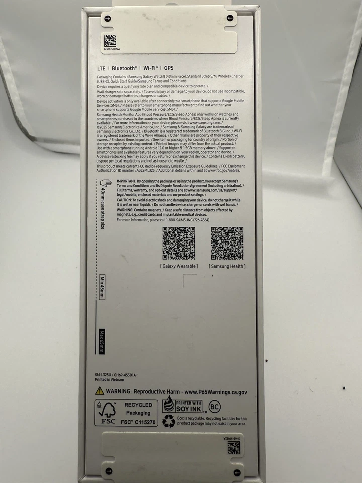 Samsung Galaxy Watch8 SM-L325U 40MM LTE Bluetooth WIFI GPS NUEVO SELLADO Foto 2 de 3