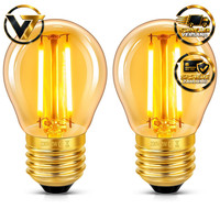 E27 LED GlüHbirne 2W Vintage G45 Warmweiß 2200K Bernstein Glas 2 StüCk