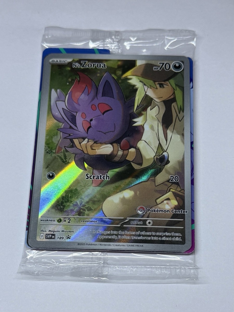 N's Zorua SVP 189 Pokemon Center Exclusive Stamped Promo Sealed