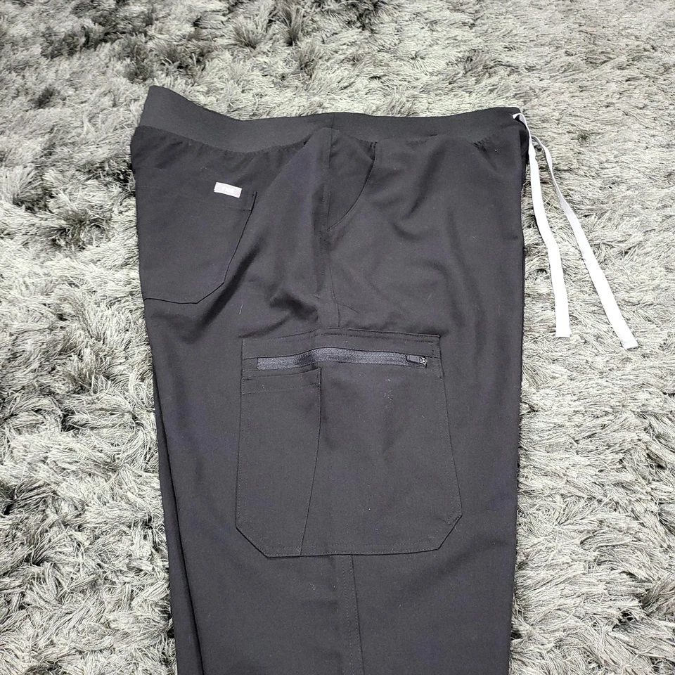 Pantalones Médicos FIGS Mujer 2XL Negros Colección Técnica Carga Bolsillos con Cordón Foto 4 de 4