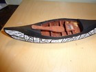 dollhouse miniature Birch Bark Canoe with paddle.  artisan — photo 2