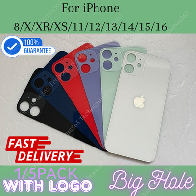 Back Glass replacement Big Hole For iPhone 11 12 13 14 15 16 XR X Rear Cover Lot