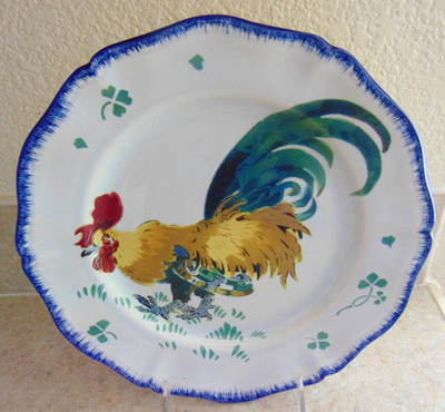 LUNEVILLE FRANCE/BEAULIEU WINERY/10'' Plate-Le Coq-Rooster Design/Made in France