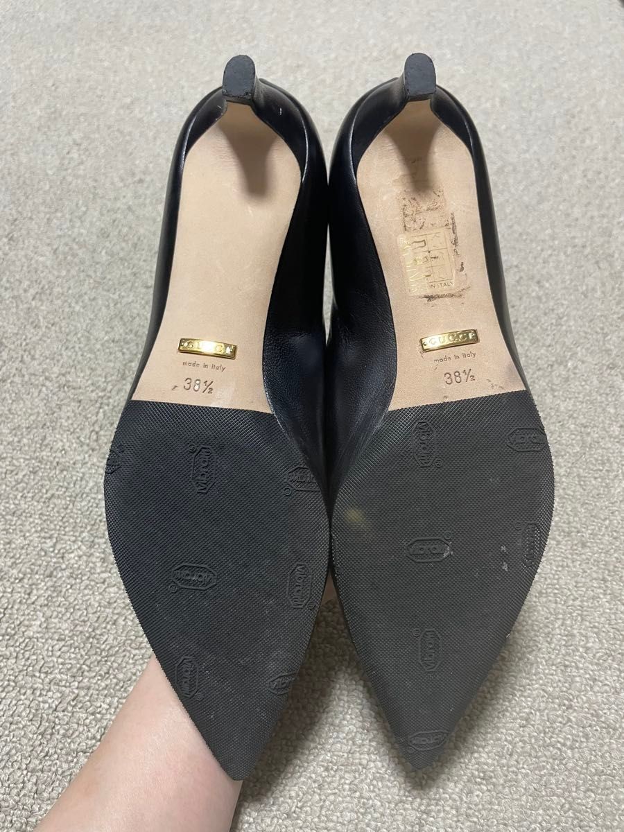 GUCCI Pumps Heel Horsebit Leather Black EU38.5/US8.5 113330c thumbnail 4