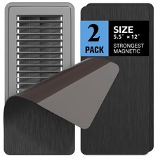 2 Pack High Strength Magnetic Vent Covers 5.5" x 12" 2 Pack-Black, Black