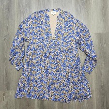 Sezane Bohemia Blue Floral Print Dress Size 2 or XS