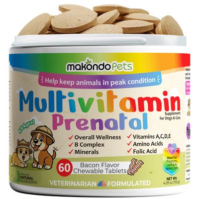 Prenatal Dog Vitamins   Multivitamin for Dogs and Cats + Folic Acid & Minerals