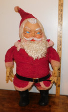 20" Vintage 1960  s My Toy Plush Santa Claus Rubber Face  Hands