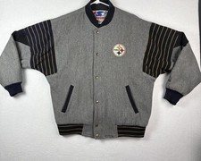 Vintage 80s Starter NFL Pittsburgh Steelers Wool Script Letterman Jacket Men L