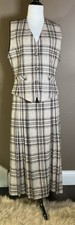 Collection International Tan Jay Vintage Wool Academic Plaid Skirt Vest Set 8/10