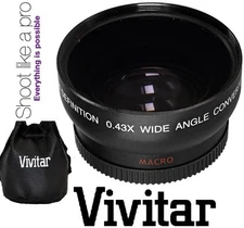 HD4 Wide Angle Vivitar Optics Lens W/Macro For Panasonic Lumix DMC-G5K DMC-G5