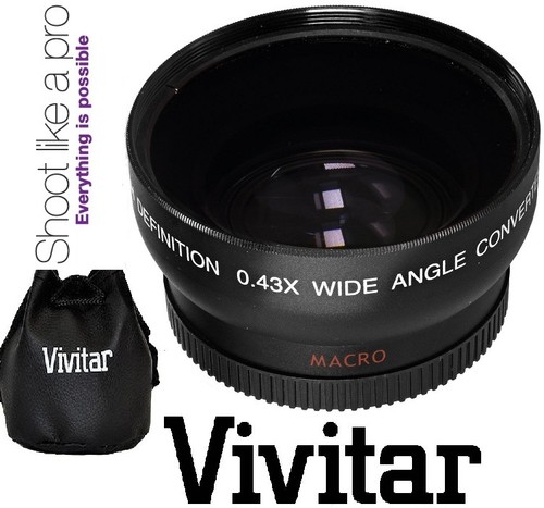 HD4 Wide Angle Vivitar Optics Lens W/Macro For Panasonic Lumix DMC-G5K DMC-G5 - Picture 1 of 4