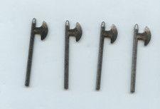 LEGO x 4 Speckle Black-Silver Minifigure, Weapon Axe, Halberd castle