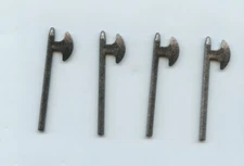 LEGO x 4 Speckle Black-Silver Minifigure, Weapon Axe, Halberd castle