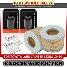 2Pcs Engine Air Filter for Toyota Land Cruiser 60-74 81-97 Lexus LX450 1996-1997