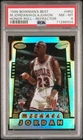 1996 BOWMAN'S BEST #HR2 MICHAEL JORDAN / OLAJUWON HONOR ROLL REFRACTOR PSA 8