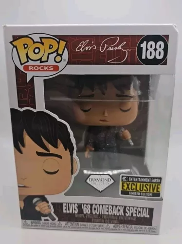 Funko Pop! Rocks #188  ELVIS PRESLEY 68' Comeback Diamond Exclusive