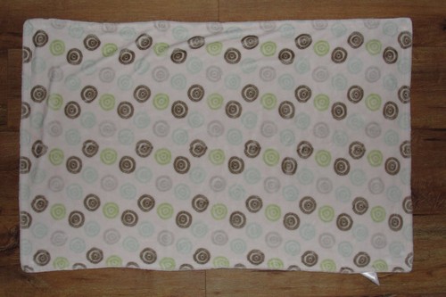 Little Miracles Green Lamb Baby Blanket Gray Brown Circles - Picture 3 of 5