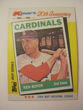 1982 Topps #6 of 44 Ken Boyer Kmart Baseball Card (CS-41)