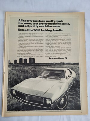 1971 VTG Orig Magazine Ad AMC Car Javelin Sporty Cars Look Pretty Much The Same