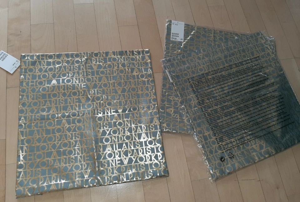 NEU New York Paris Milan 3 STÜCK H&M HOME Kissenbezug 40 x 40 Lounge Kissen - Bild 3 von 4