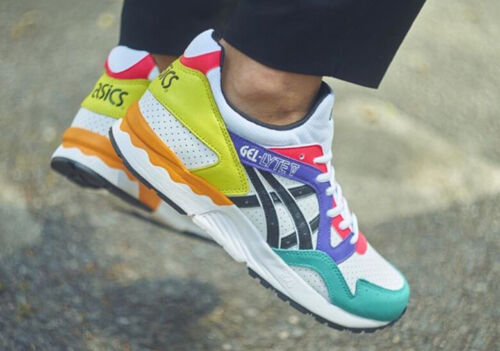 ASICS Gel Lyte V Mens Trainers White Multicolour SIZE 5 6 8.5 10 1191A227-100 - Picture 2 of 9
