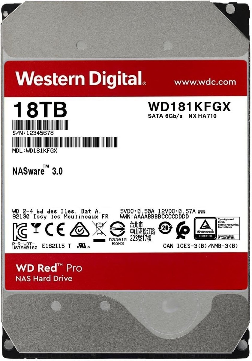 【新品・未使用】WD Red Pro NASHDD 18TB WD181KFGX WD 18TB WD Red Pro NAS Internal Hard Drive HDD WD181KFGX | eBay