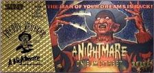 Freddy Krueger $100 Nightmare Elm Street Note Novelty 24K Gold Plated Bill XX008