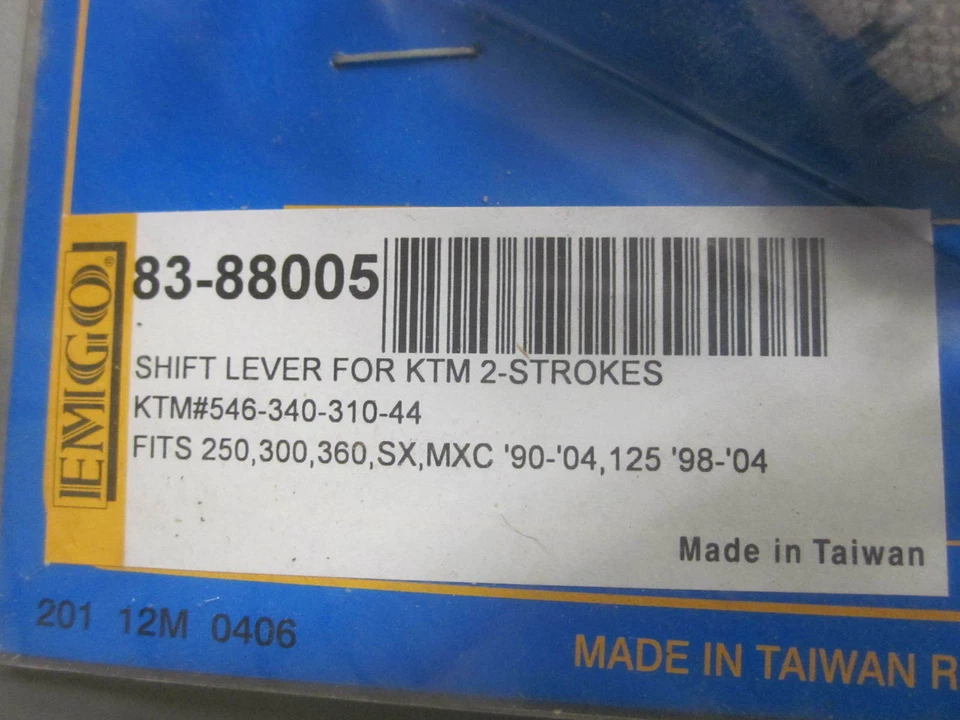 Palanca de cambios plegable NOS Emgo se adapta a: KTM 380 SX MXC EXC 250EXC MXC SX 83-88005 Qy1 Foto 3 de 3