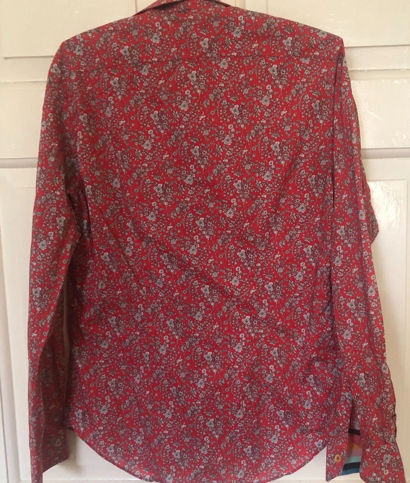 Camisa Paul Smith Damas Talla Pequeña Hecha en Italia Roja Foto 3 de 4