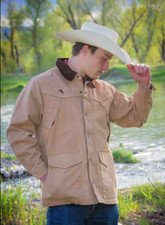 Wyoming Traders Mens Sagebrush Snap / Zip Up Canvas Cowboy Ranch Wear Jacket