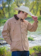 Wyoming Traders Mens Sagebrush Snap / Zip Up Canvas Cowboy Ranch Wear Jacket
