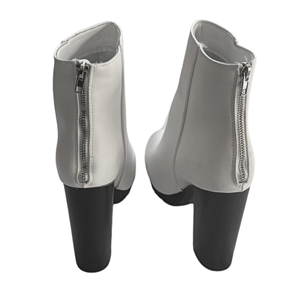 Botas de tornozelo femininas Wild Diva biqueira fechada salto alto robusto sola plataforma 8.5 - Imagem 2 de 4