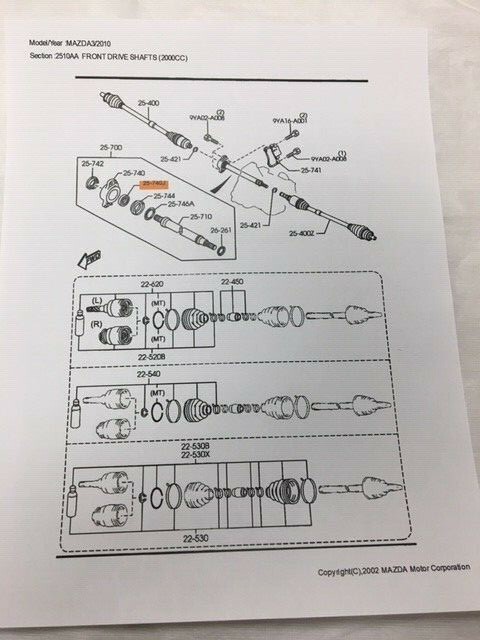 2007 - 2013 Mazda 3 intermediate axle bearing oem new !!! | eBay