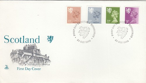 31p 22p 17p 13p GB Wales Mercury FDC Cardiff 1984 CLEARANCE (144631)