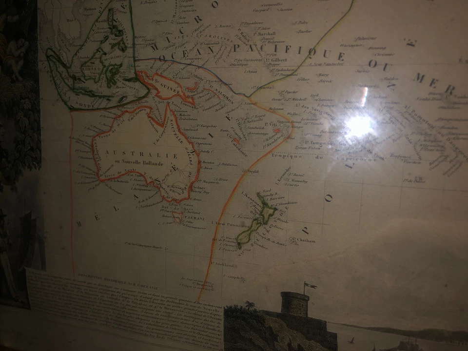 Mapa Antiguo "Océanie" V. Lavasseur, 1850 Enmarcado HALLAZGO RARO Foto 3 de 4