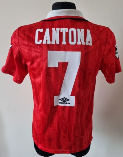 Manchester United 1992 - 1994 Home football Umbro shirt #7 Cantona size Medium - Picture 1 of 9