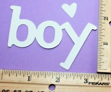 10 BOY PHRASE cardstock paper die cut embellishments scrapbook / card making