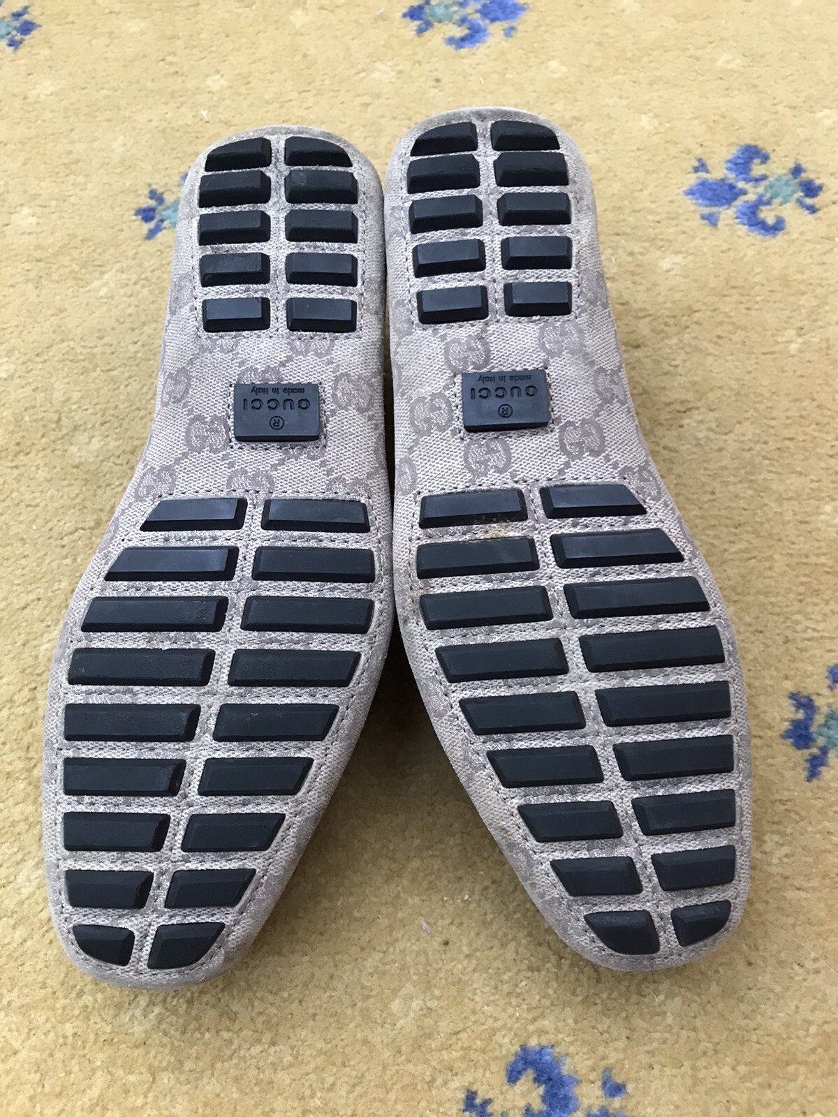 Gucci Loafers Shoes Monogram Canvas Bamboo Horsebit Beige Mens UK 6.5 US 7.5 40+ thumbnail 9