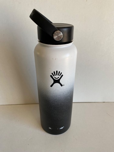 Hydro Flask 40 Oz Wide Mouth Black White Stainless Steel Water Bottle